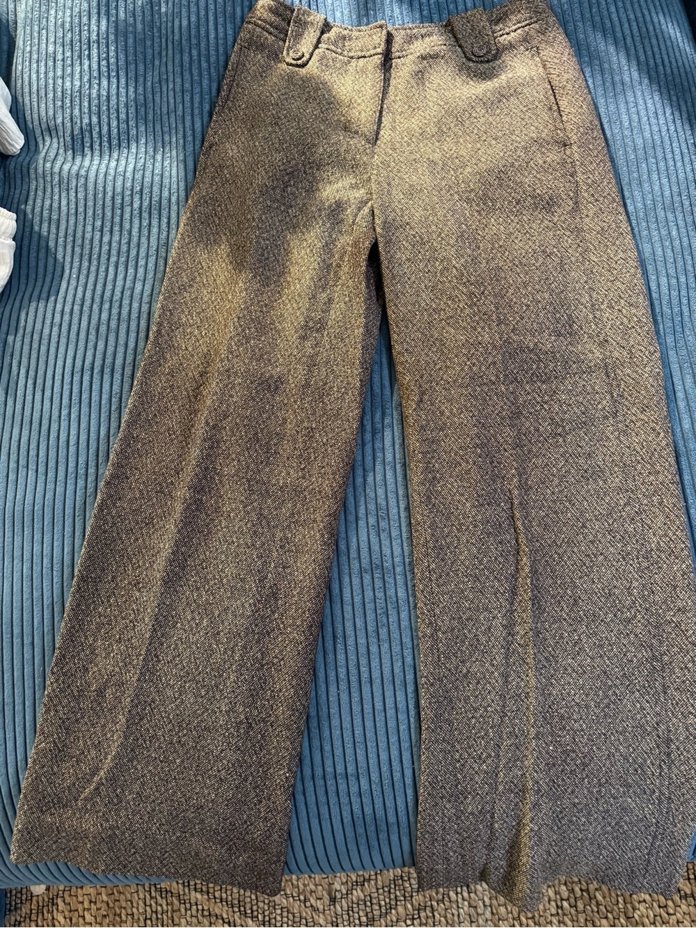 Wide-Leg Wool Blend Pants in Brown
